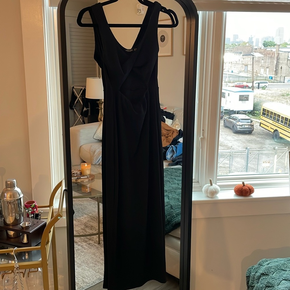 Black midi dress